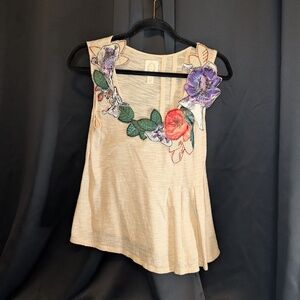 VTG Rare Anthropologie Appliqué Tank Top - Hummingbird - Size Medium